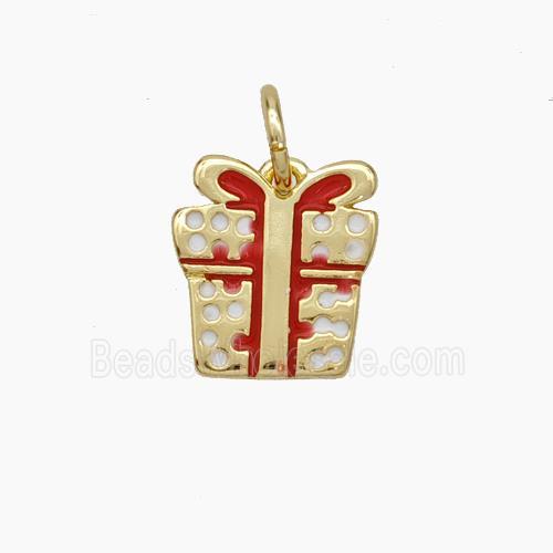 Christmas Gift Copper Pendant Enamel Gold Plated