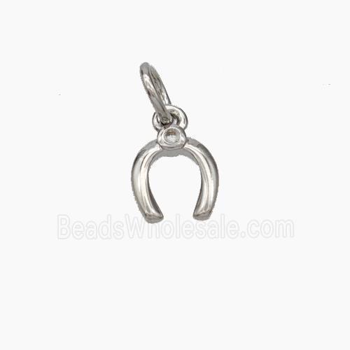 Copper Horseshoe Pendant Platinum Plated
