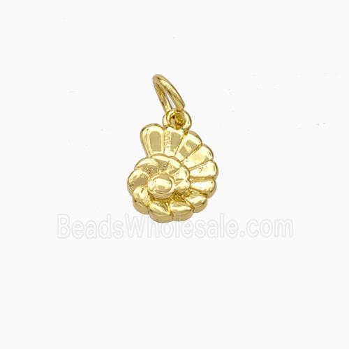 Spiral Shell Chams Copper Pendant Gold Plated