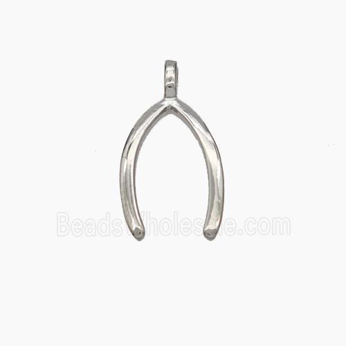 Copper Horseshoe Pendant Platinum Plated