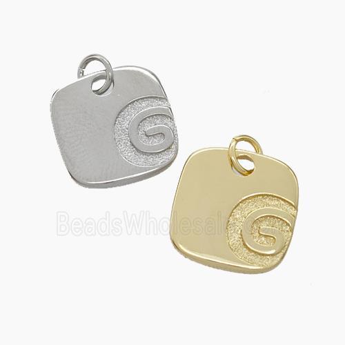 G-Tag Charms Copper Square Pendant Mixed