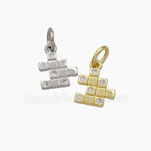 Magic Cube Charms Copper Pendant Pave Zirconia Mixed