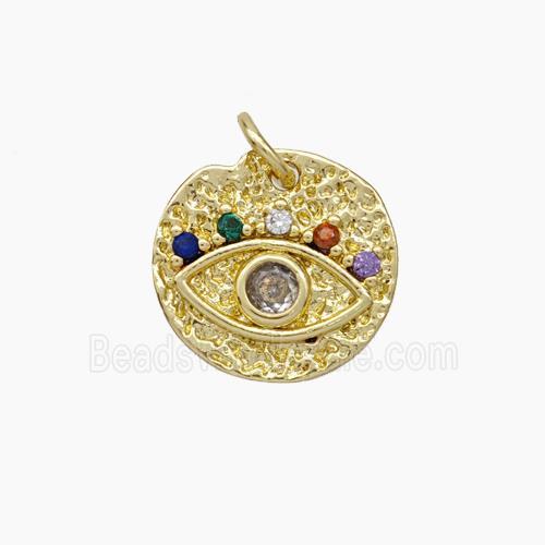Copper Eye Charms Pendant Micropave Zirconia Gold Plated