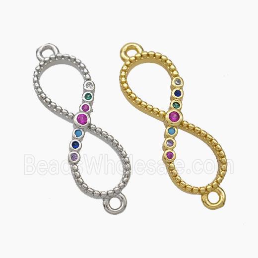 Copper Infinity Connector Micropave Zirconia Mixed