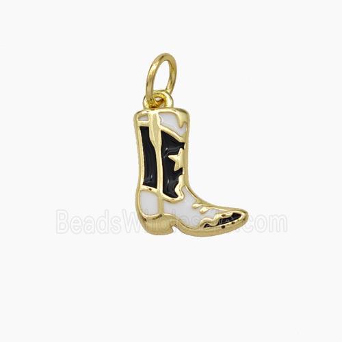 Boot Charms Copper Shoe Pendant Enamel Gold Plated