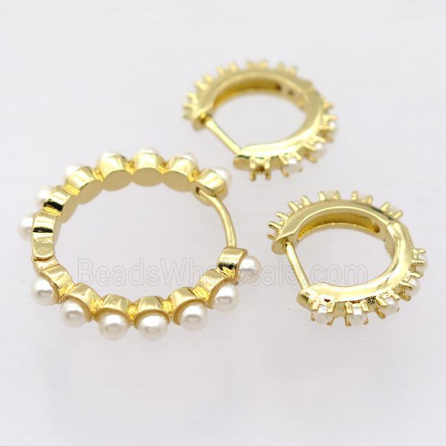 copper Latchback Earrings, gold plated