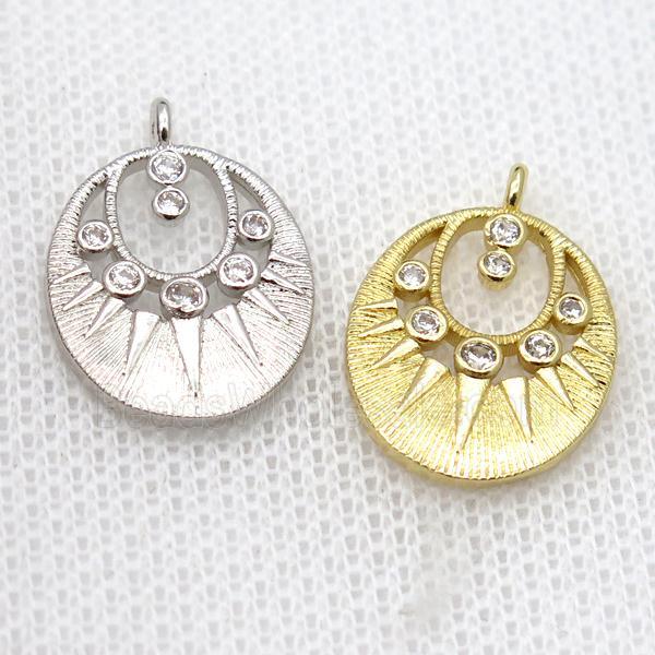 copper pendant pave zircon, mixed