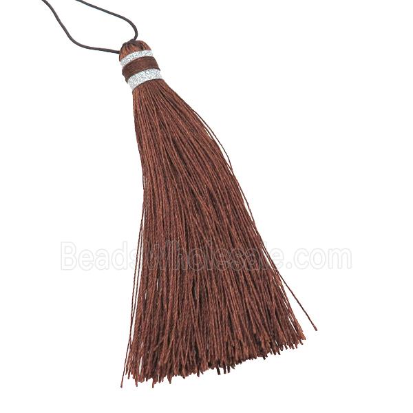 coffee Nylon wire tassel pendants