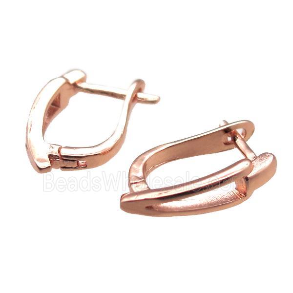 copper Latchback Earrings, rose golden
