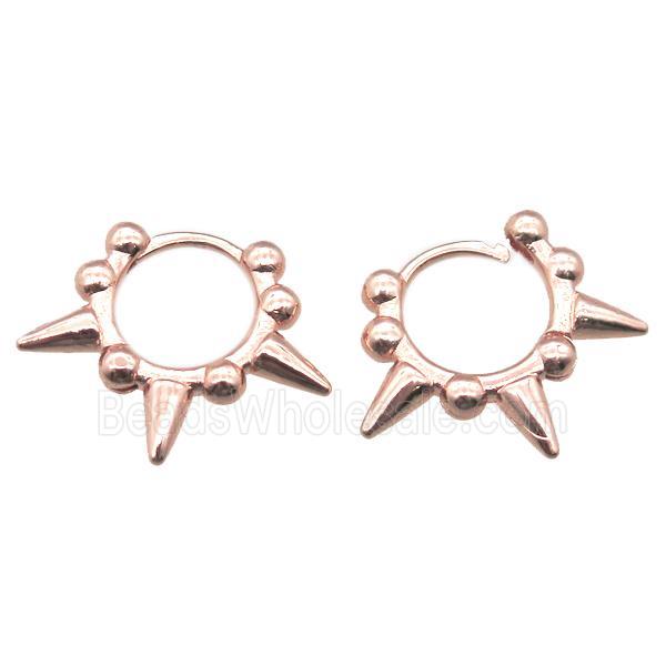 copper Hoop Earrings, rose golden