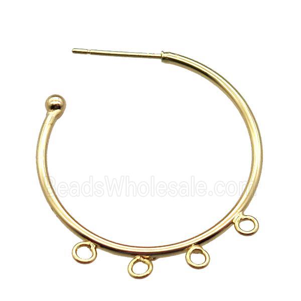 copper hoop earring, gold plated