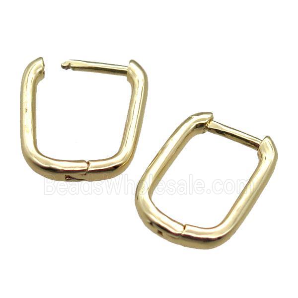 copper Latchback Earrings, gold plated