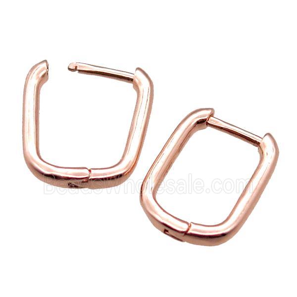 copper Latchback Earrings, rose gold