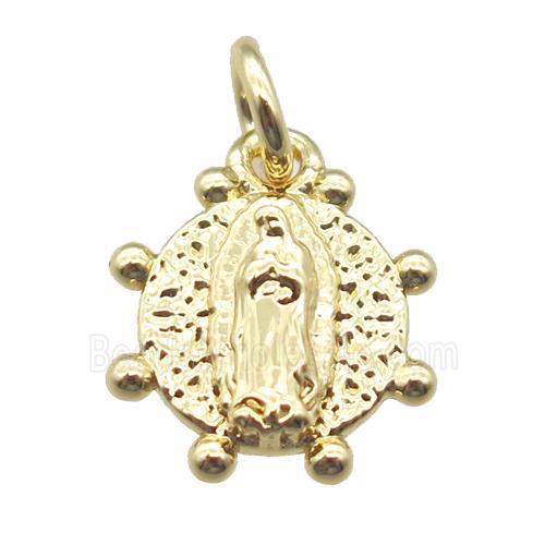 copper Jesus pendant, gold plated