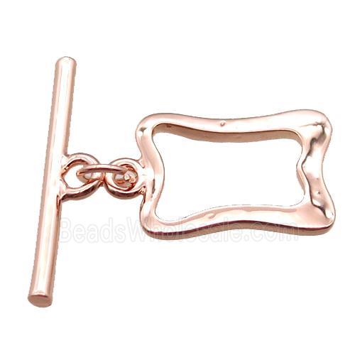 copper toggle clasp, rose gold