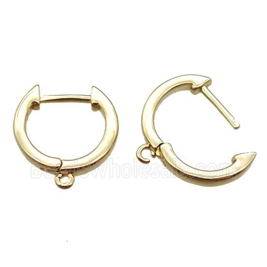 copper Latchback Earrings, gold plated