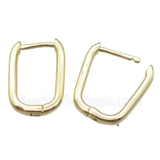 copper Latchback Earrings, gold plated