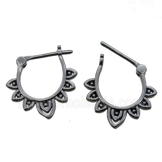 copper Latchback Earrings, black plated