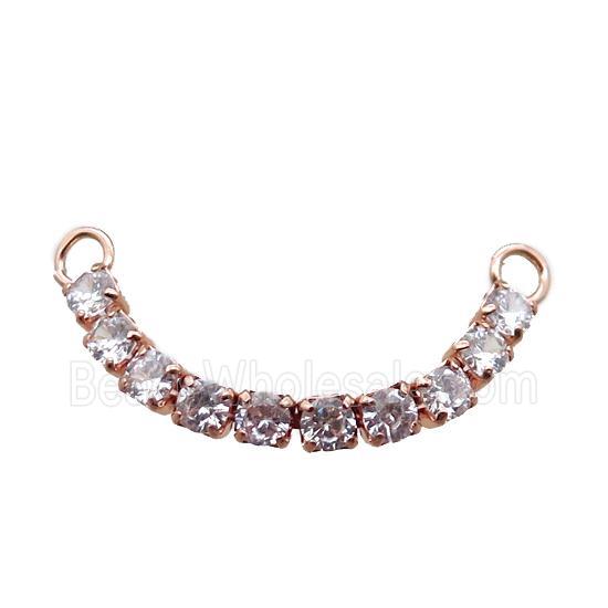 copper stick connector paved zircon, rose gold