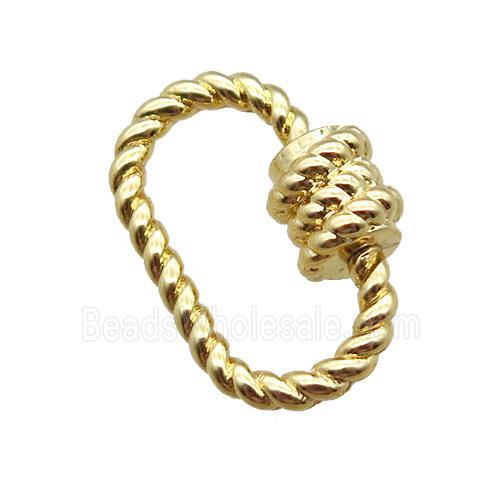 copper carabiner lock pendant, screw, gold plated