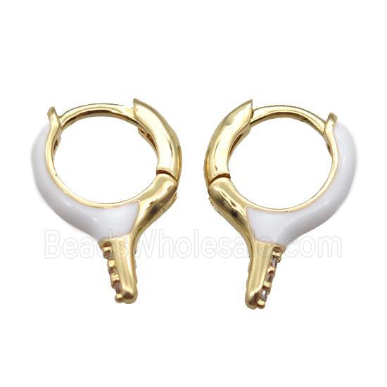 copper hoop Earrings with Enameling, gold plated
