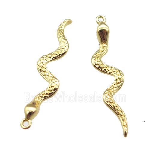 copper snake pendant, gold plated