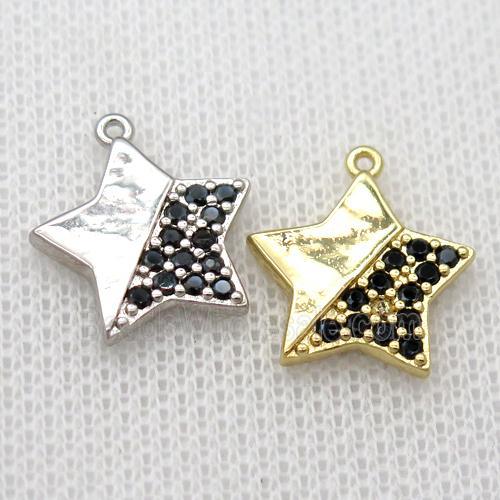 copper star pendant pave zircon, mixed
