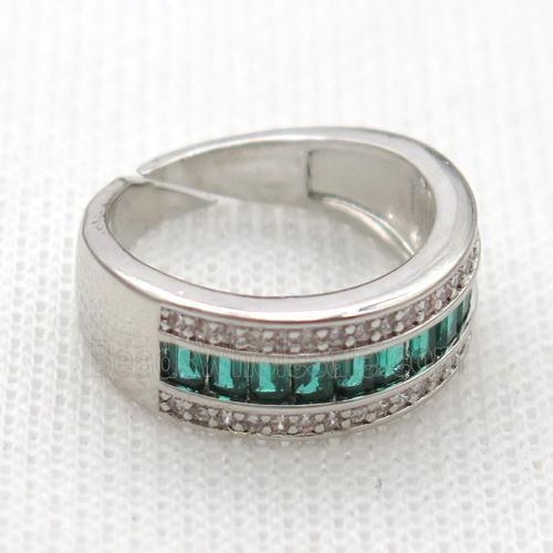 copper Rings pave zircon, platinum plated