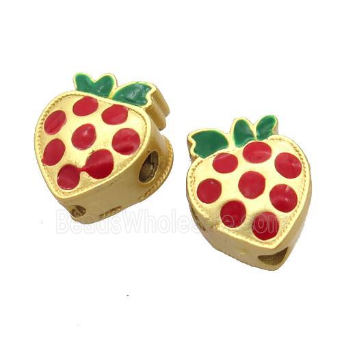copper strawberry beads, enamel, unfade, duck gold