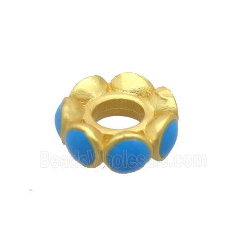 copper rondelle beads, enamel, unfade, duck gold