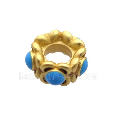 copper rondelle beads, enamel, unfade, duck gold