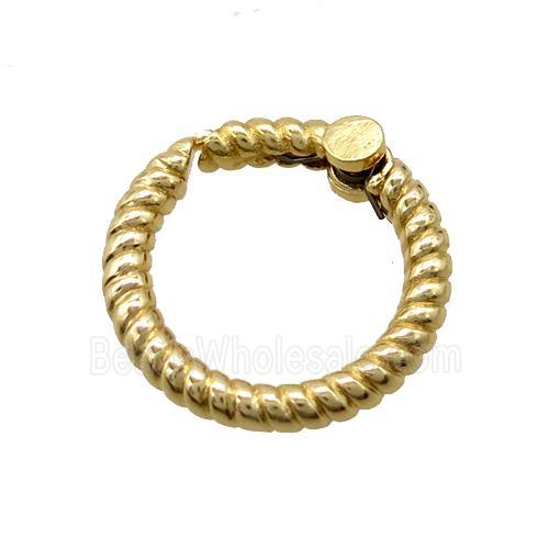copper Carabiner locker, circle, gold plated
