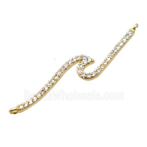 copper pendant pave zircon, gold plated