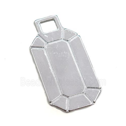 copper pendant, rectangle, platinum plated