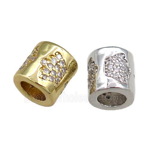copper tube beads pave zircon, crown, mixed