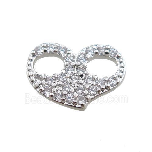 copper eyepatch pendant paved zircon, platinum plated