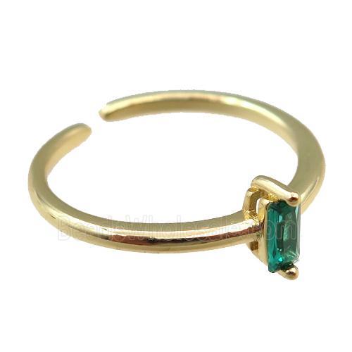 copper Rings pave zircon, adjustable, gold plated
