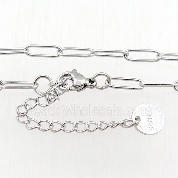 Stainless Steel necklace, platinum plated