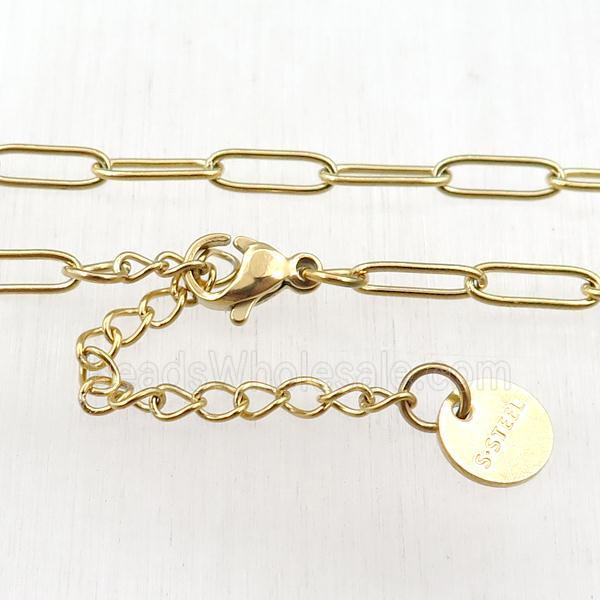 Stainless Steel necklace, gold plated