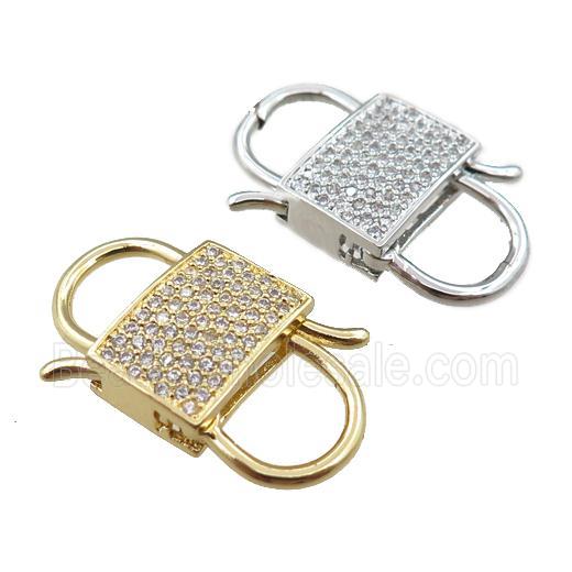 copper clasp pave zircon, mixed