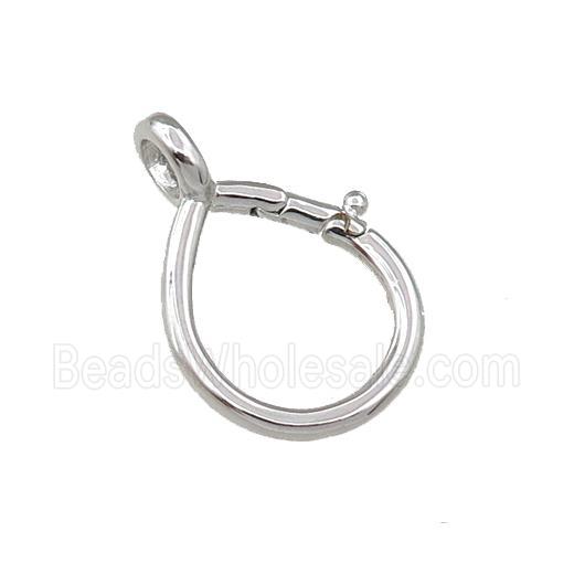copper lobster clasp, platinum plated