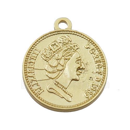 copper coin pendant, duck gold plated