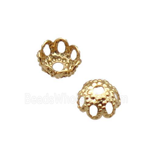 copper beadcaps, unfaded, gold plated