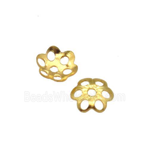 copper beadcaps, unfaded, gold plated