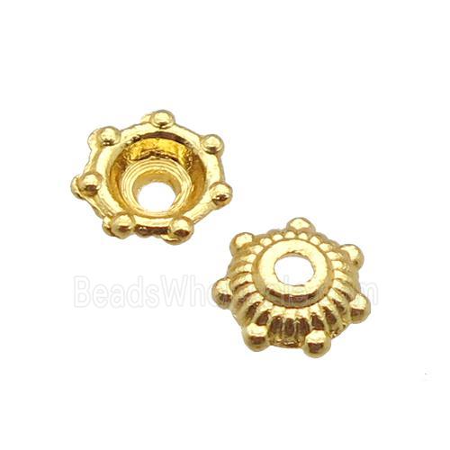 copper beadcaps, unfaded, gold plated