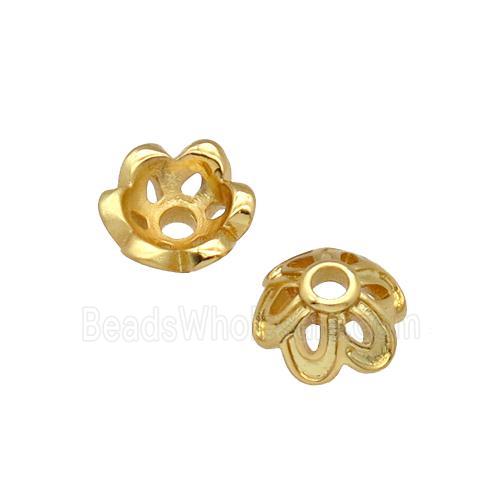 copper beadcaps, unfaded, gold plated