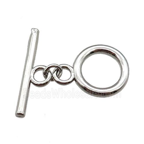 copper toggle clasp, platinum plated
