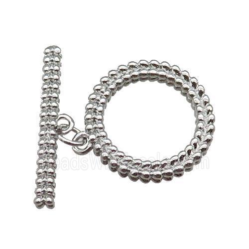 copper toggle clasp, platinum plated