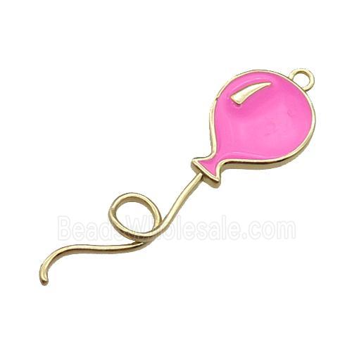 copper ballon pendant, enameled, gold plated