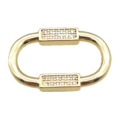 copper connector pave zircon, gold plated